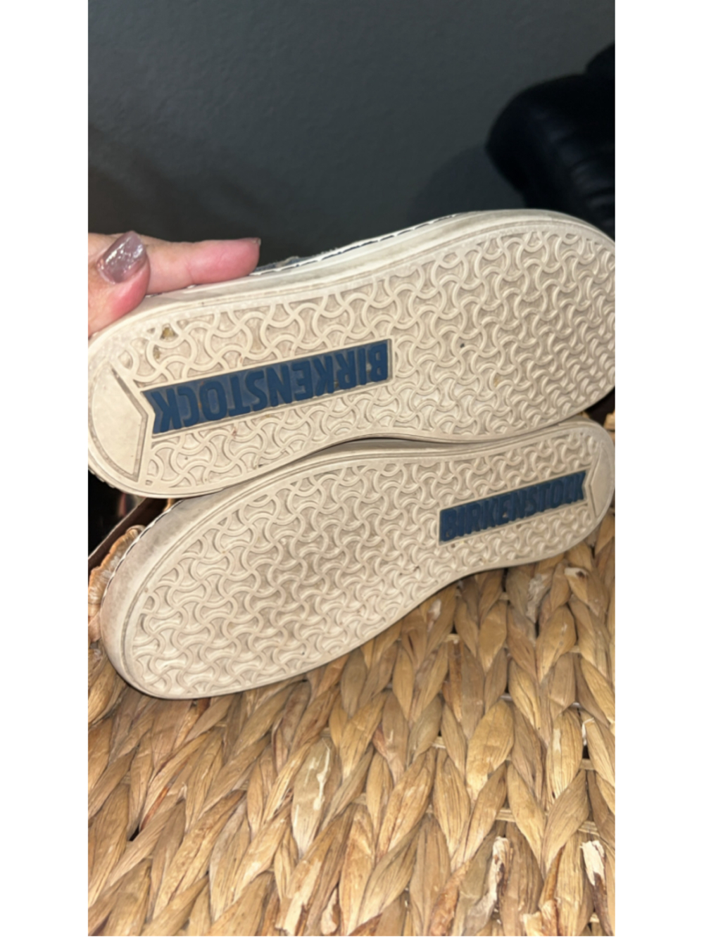 Women's Birkenstock Slip-On Flats Size 37 Blue and White - Picture 6 of 6